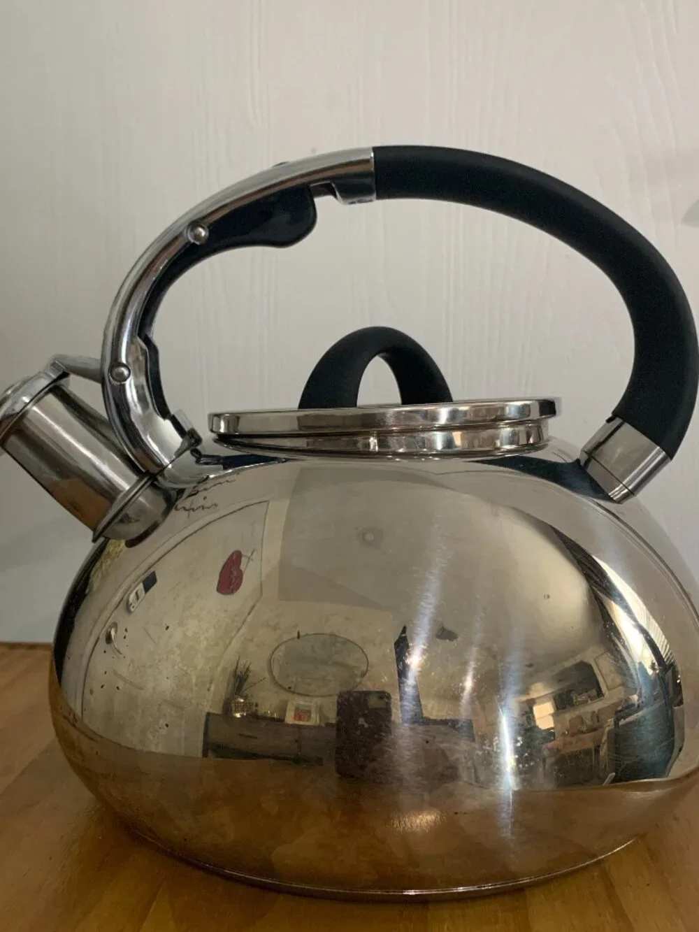 Brandani Kitchenware Stainless Steel Whistling Tea Kettle Stovetop Compatible